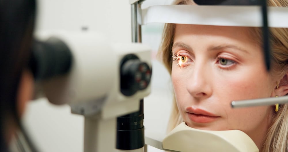 Woman,,Optometry,And,Slit,Lamp,For,Vision,,Test,And,Care